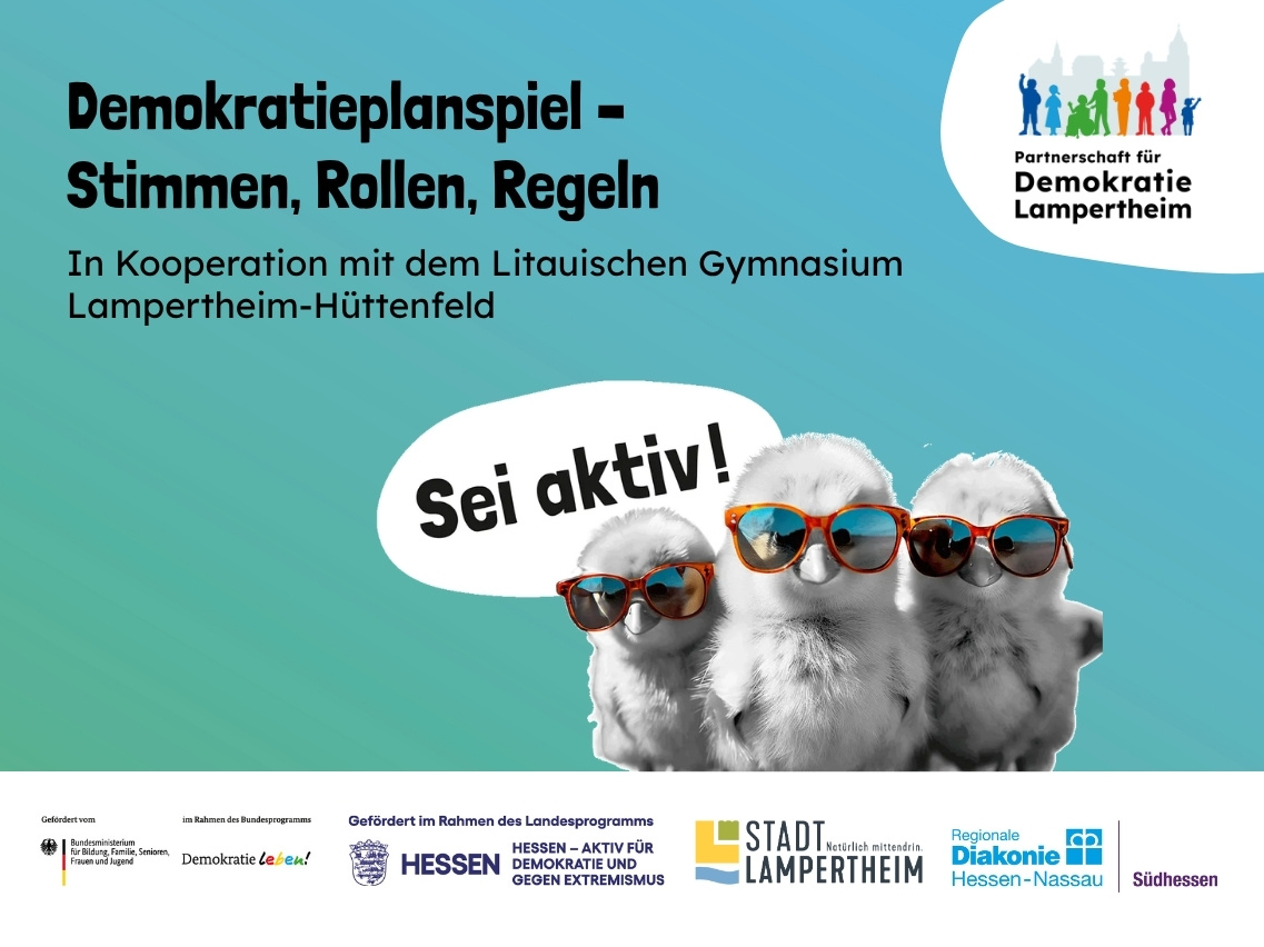 Header: Demokratieplanspiel - Stimmen, Rollen, Regeln